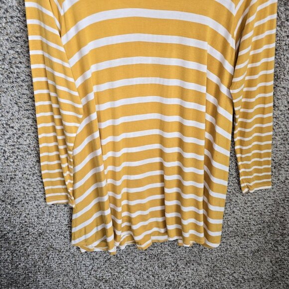 Matilda Jane Top Womens Large Yellow Striped Stretch Tunic Long Sleeve Casual - Picture 5 of 7